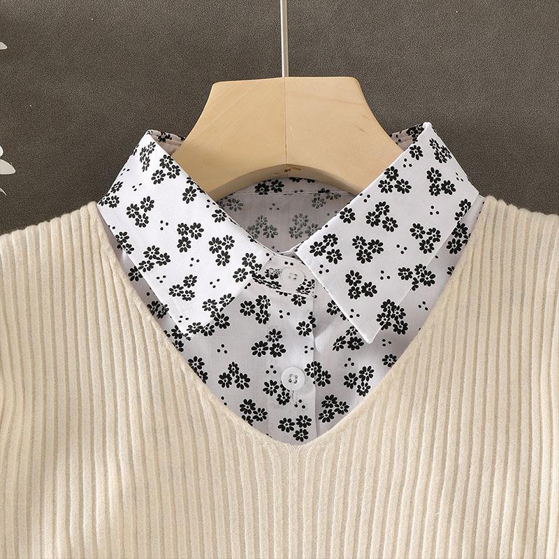 New Fake Collar Shirt Women White Lapel Ruffles Stand False Collar Woman Girls Detachable Collar Lace Removable Half Shirt