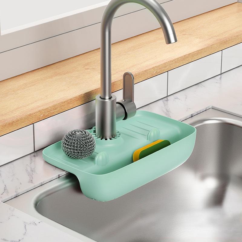 Musluk Sıçramaya Dayanıklı Drenaj Rafı Lavabo Koleksiyonu Mat Kaymaz Masa Yüzey Mat Mutfak Drenaj Depolama Rafı