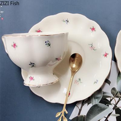 Cute Little Flower Pattern Ceramic Cup&saucer Dining Table Coffee Cup Milk Mugs Afternoon Tea Teacup Fruit Juice Container