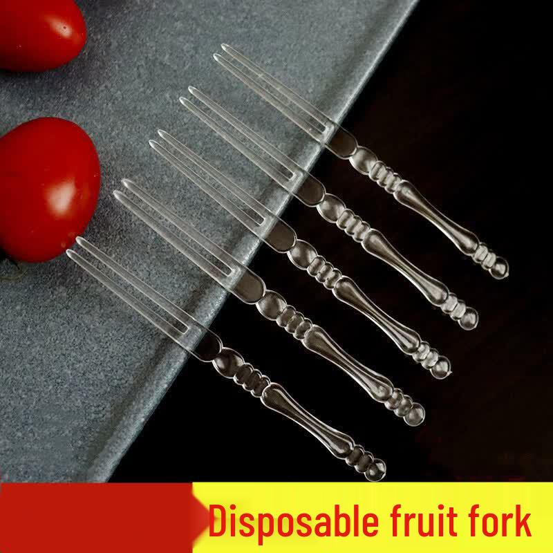 Miaojupin Transparent Plastic Bamboo Joint Fruit Forks