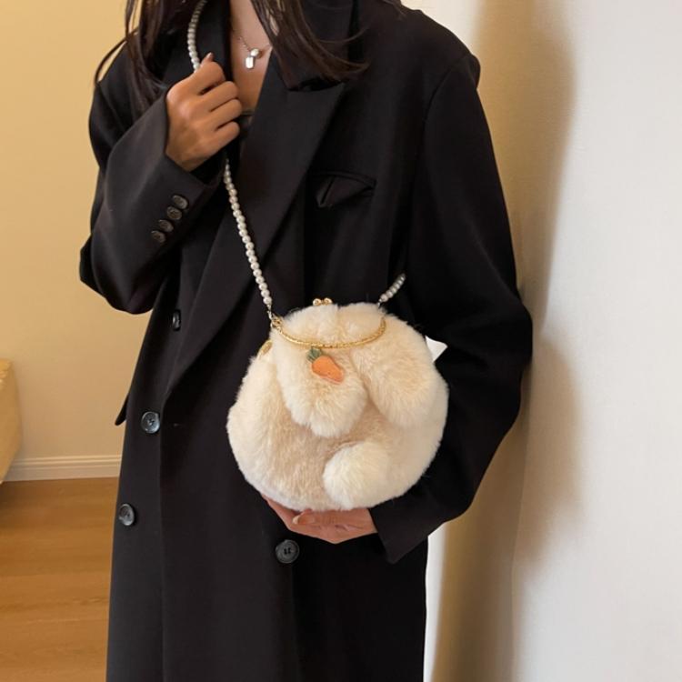Worm's Home Plush Crossbody Handbag Regular Women's White XCJ-GP BX163