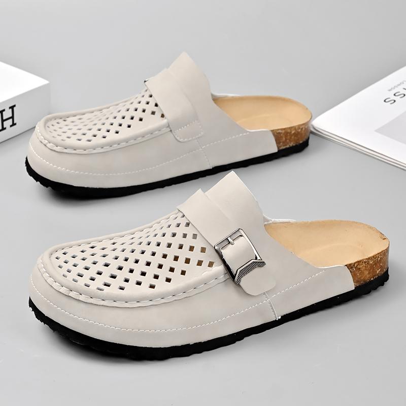 Fashion Summer New Anti Slip and Wear-resistant Sole Home Slippers Commuting Men's Flat Shoes Breathable Lightweight Men's Walking Shoes