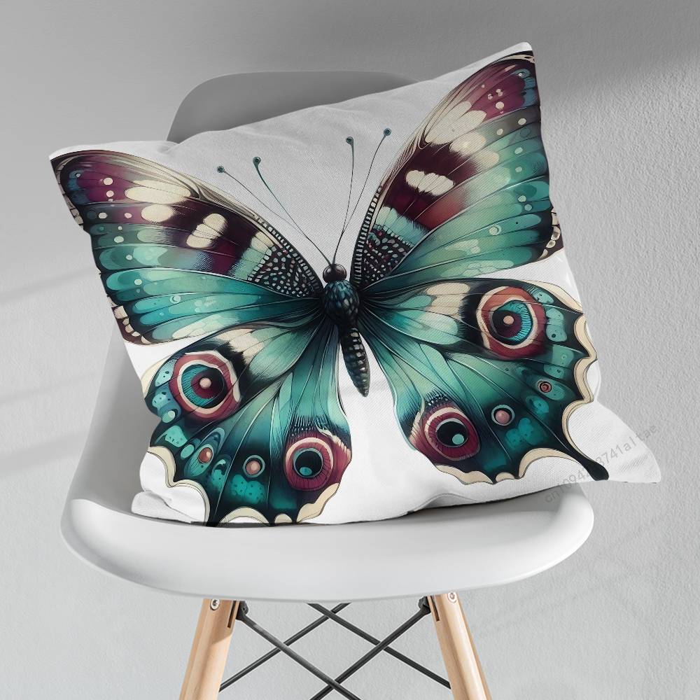 Beautiful Butterfly Art Throw Pillow Case Living Room Sofa Cushion Cover For Home Bedroom Decoration Protector