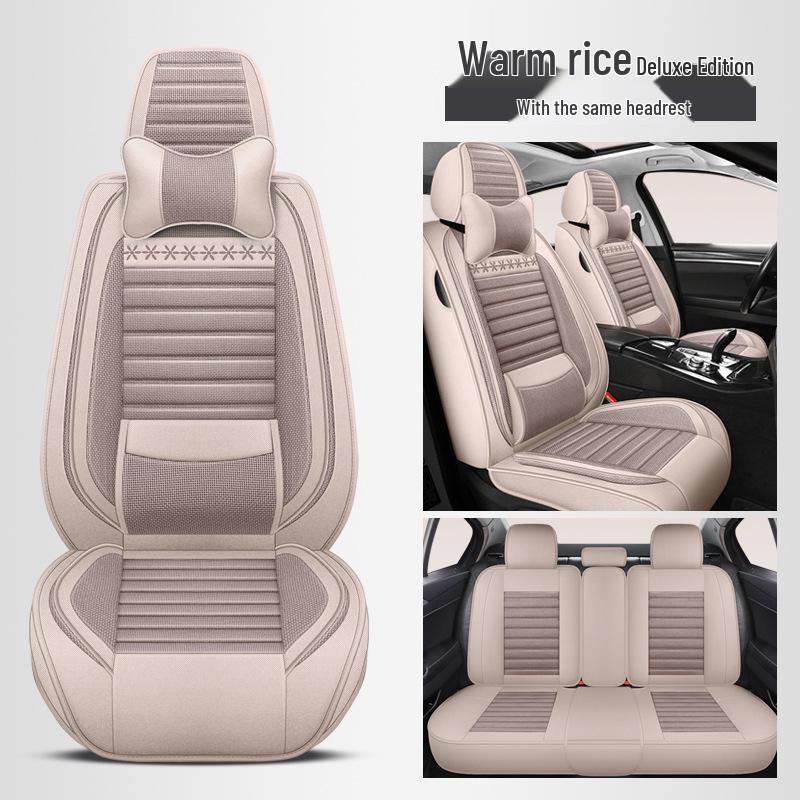Linen Car Seat Cushion for Dongfeng Peugeot Models: 4008, 206, 207, 307, 408, 308, 2008, 5008