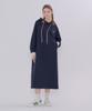 Metapeo Shirred Point Hooded Long Dress Navy