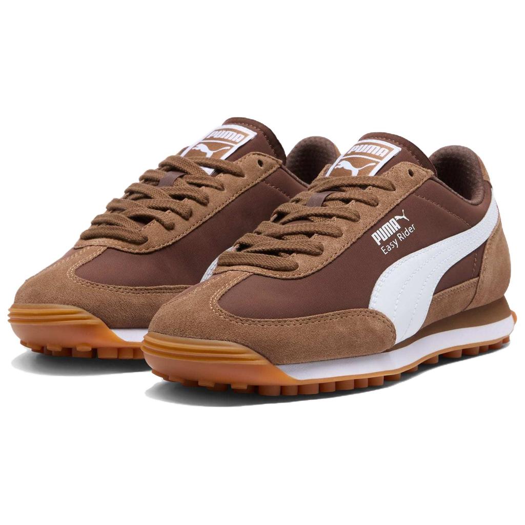 Puma Easy Rider Suede Nylon Women Haute Coffee White Espresso Brown 400331-05