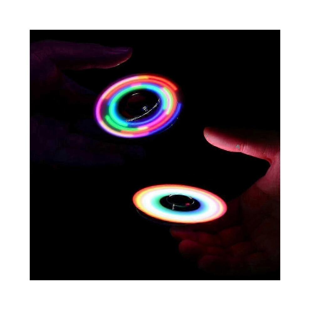 Metal Led Light Up Fidget Spinner - Party Favor With Ample Light Show - Anxiety Relief Sensory Toys For Kids Adults-Yvan