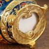 Automatic Push-type Toothpick Box Alloy Enameled Peacock Toothpick Organizer Holder Display Party Desktop Decoration Unique Gift