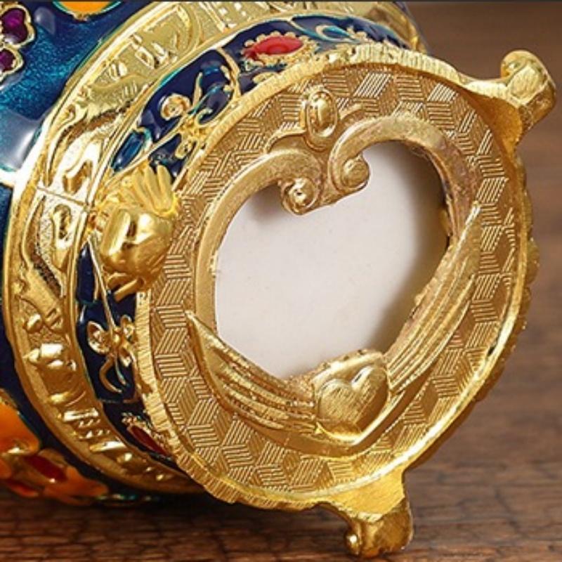 Automatic Push-type Toothpick Box Alloy Enameled Peacock Toothpick Organizer Holder Display Party Desktop Decoration Unique Gift