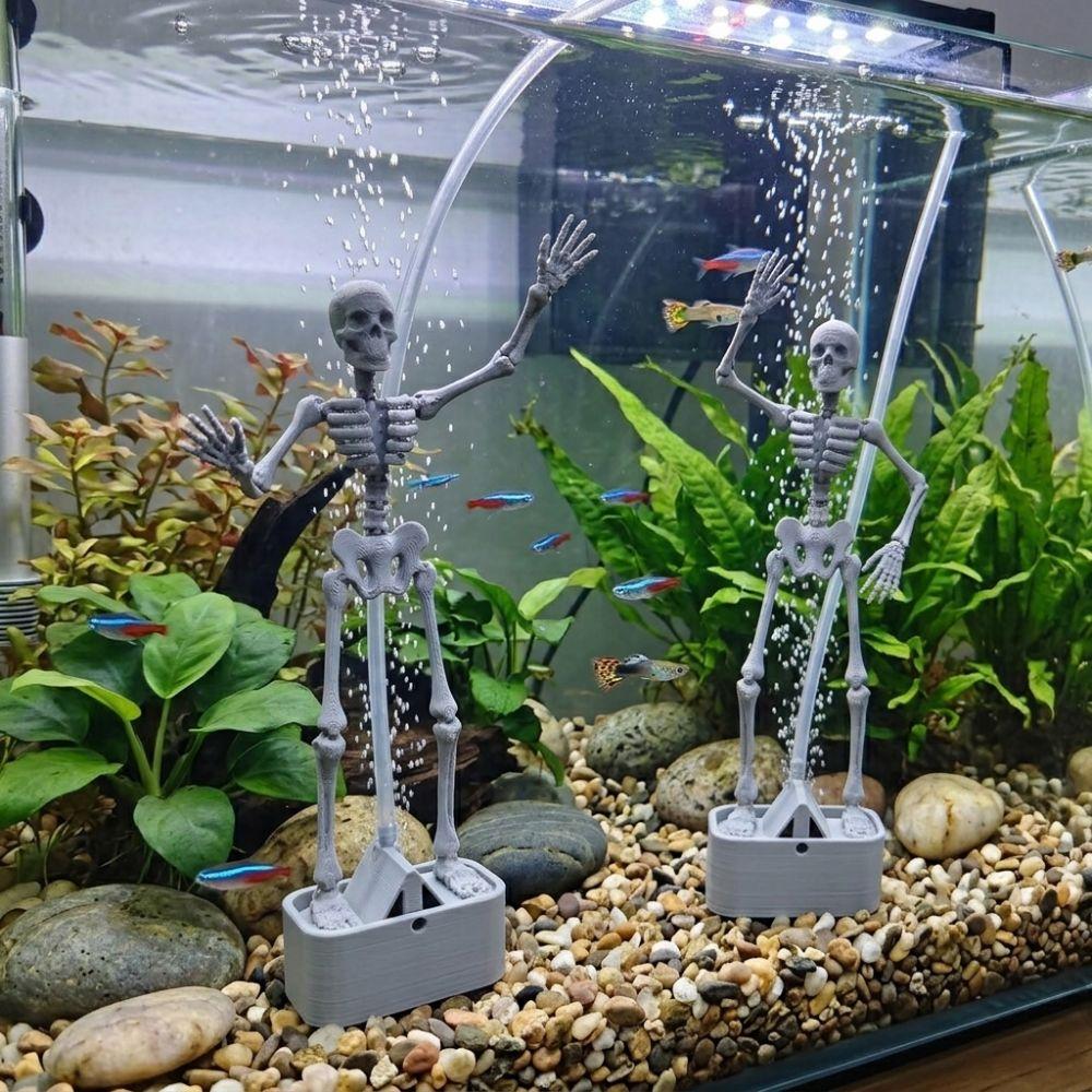 Air Pump Driven Dancing Skeleton Aquarium Bubbler Dynamic Skeleton Bubbler  Aquariums Enthusiasts