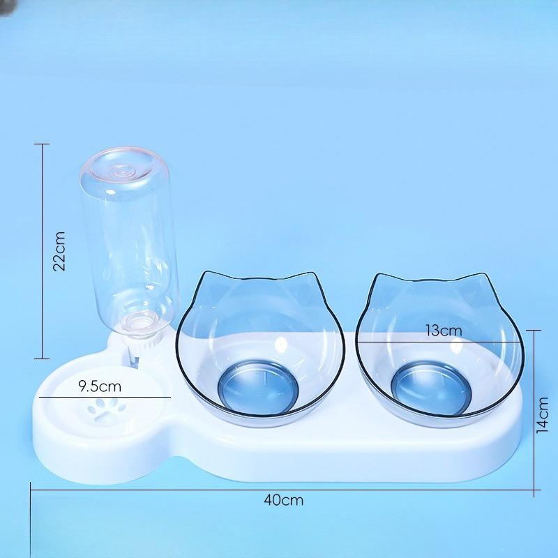 Cat Bowl, Pet Automatic Water Dispenser, Feeder, Double Bowl Integrated Moisture-proof Mouth, Cat and Dog Bowl, Pet Food Utensils