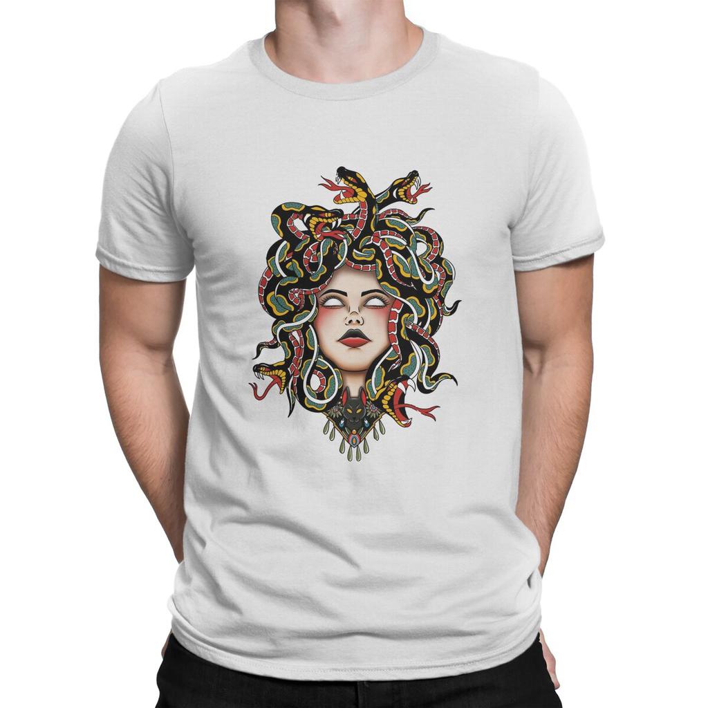 Medusa Old School Fitted Scoop Men T Shirts Medusa Funny Tees Short Sleeve O Neck T-Shirt Cotton Gift Idea Tops
