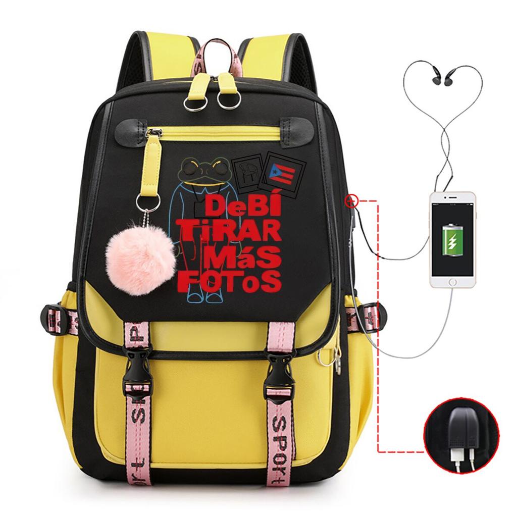 Pop Singer Backpack USB Charging Port School Bag Rucksack Mochilas Casual Daypack for Teen Boys Girls Daily Travel Bagpack