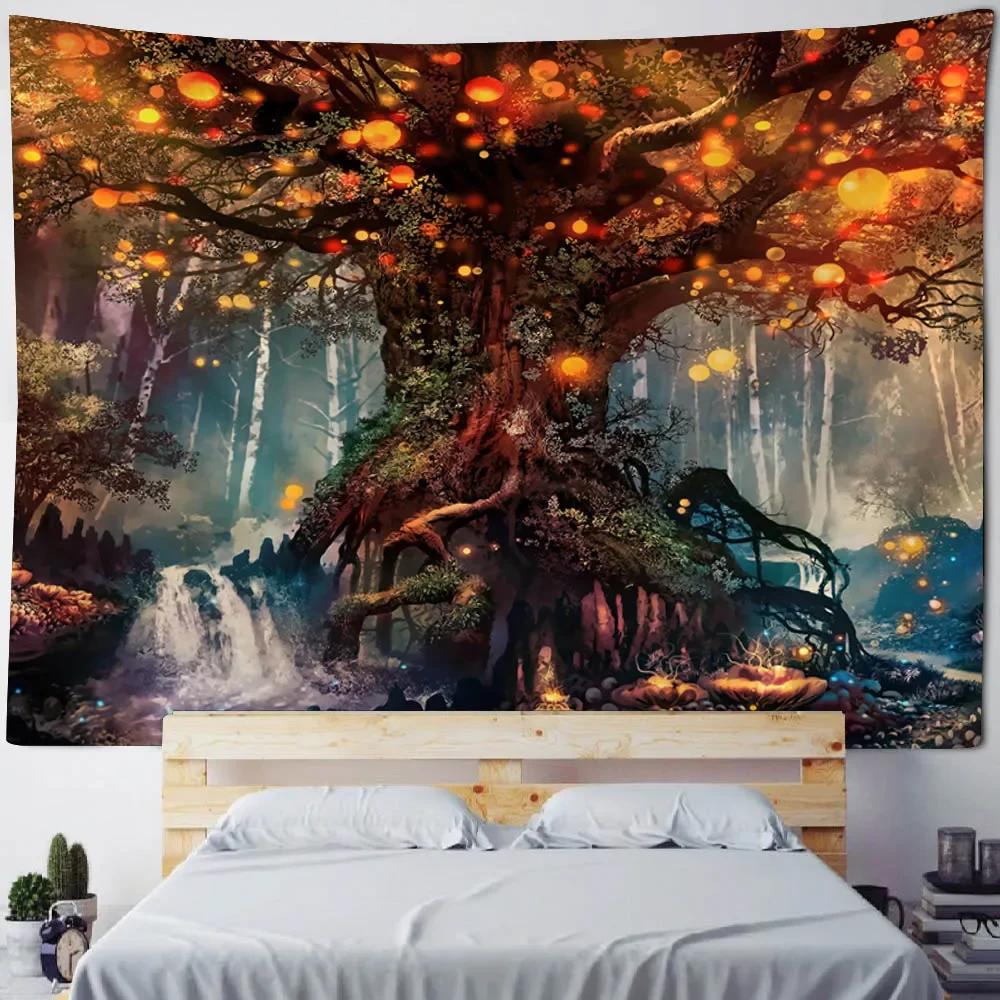 Mysterious Tree Tapestry Wall Decoration Blanket Room Background Poster Bohemian Home Art Decoration Hanging on the Wall