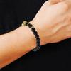 Beaded Bracelet Geometric Beads Owl Charm Adjustable Elastic Rope Stress Relief Gift Natural Faux Volcanic Stone Energy Bangle Women Men Jewelry