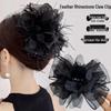 Gypsophila Feather Hair Clip for Women - 2025 High-End Shark Claw Headdress Hairpin