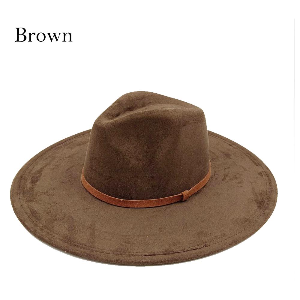 Fedora Women's Suede Wide Brim Hat Western Wide Brim Rancher Hat Pure Suede Jazz Hat Horse Riding Party Gift Hat Wide Brim Hat