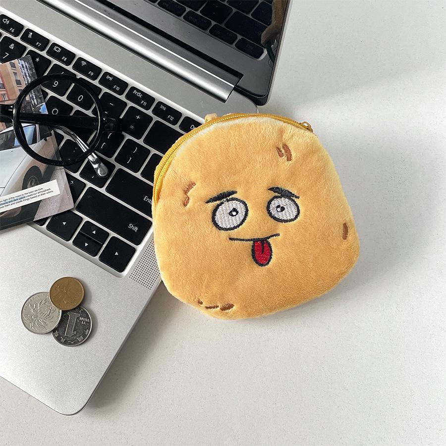 

Милый кошелек для монет в виде картошки, мини-портативный детский мультяшный плюшевый мешок для хранения, наушники для девочек, органайзер для карточек для смены ключей, подарок