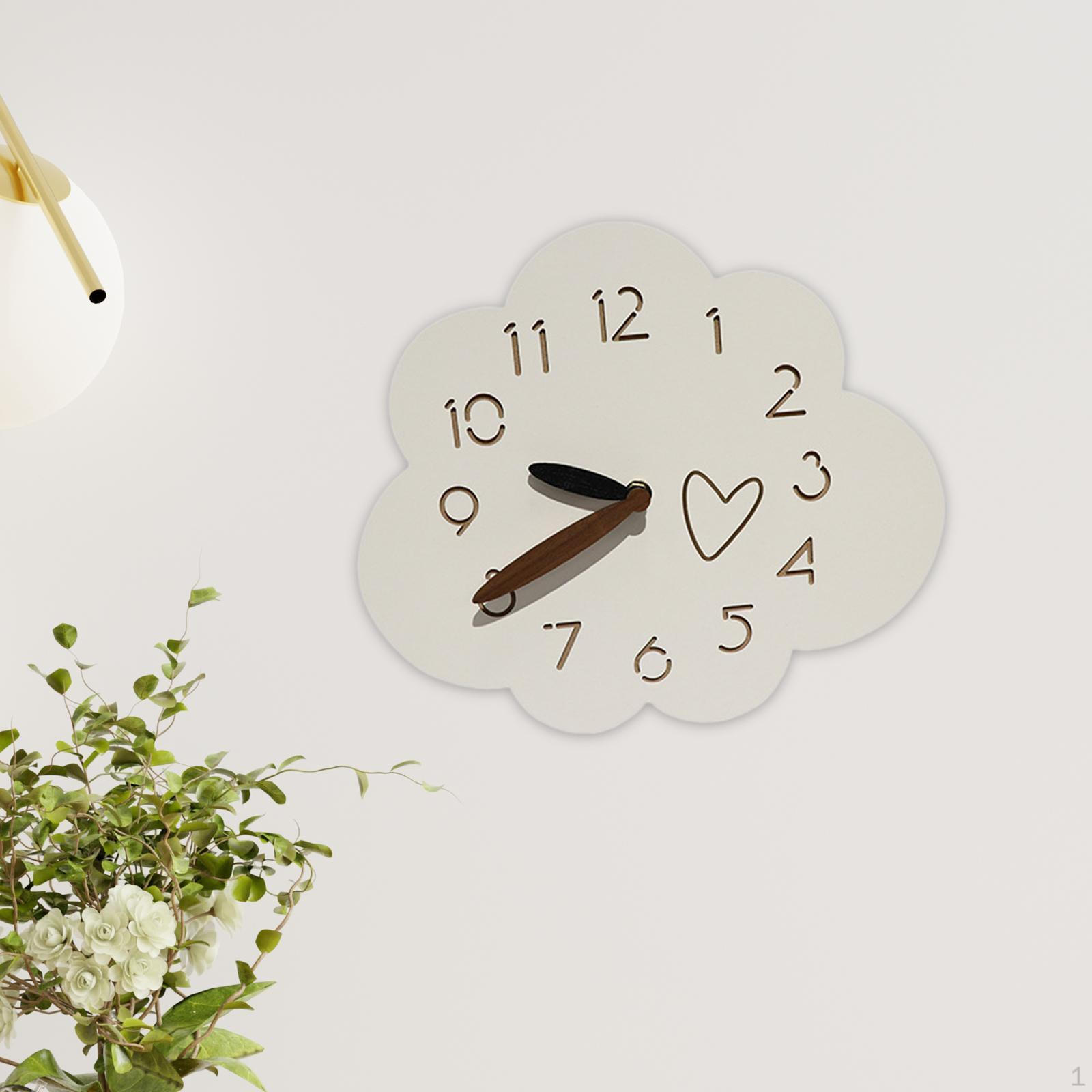 

Настенные часы в виде облака декоративные милые модные современные деревянные подвесные часы для детей with heart pattern