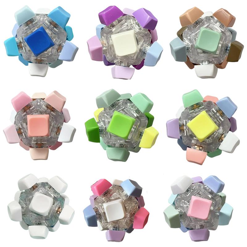 Bai Fen Bai Dolls And Toys 12 Sides Keyboard Clicker Decompression Toys Button Keycap Stress Relief Sensory Toys Keyboard Fidget Toys For Adults And Kids