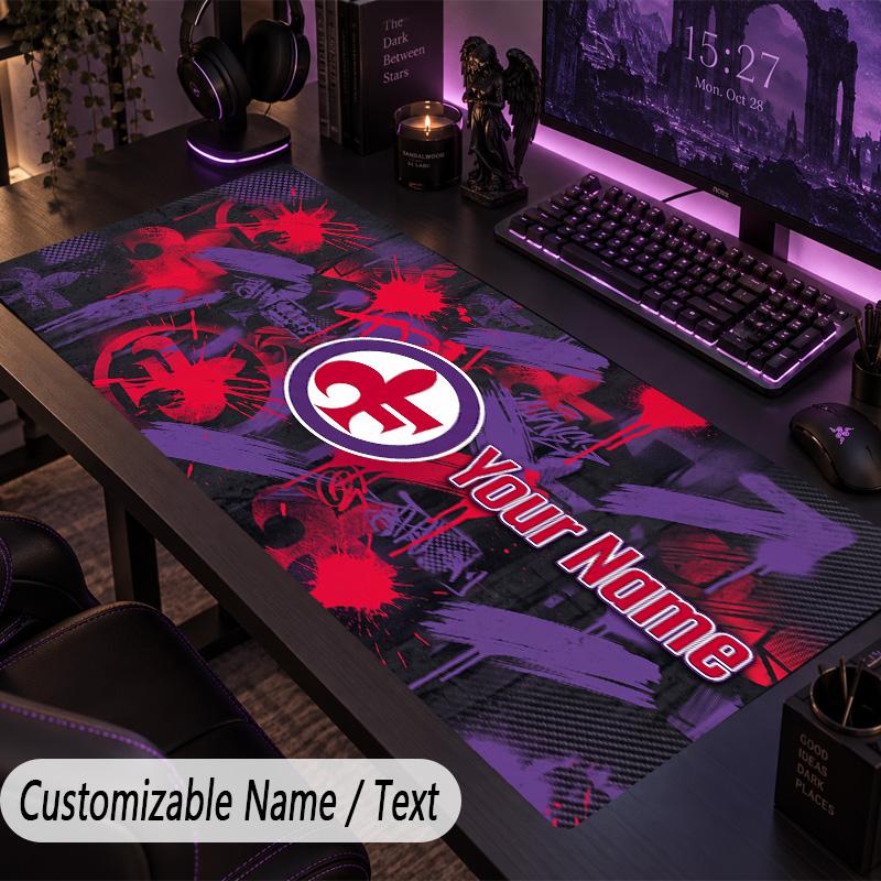 Custom Text Big Mousepad, Extended Desk Pad For Laptop Work GameFiorentina FC