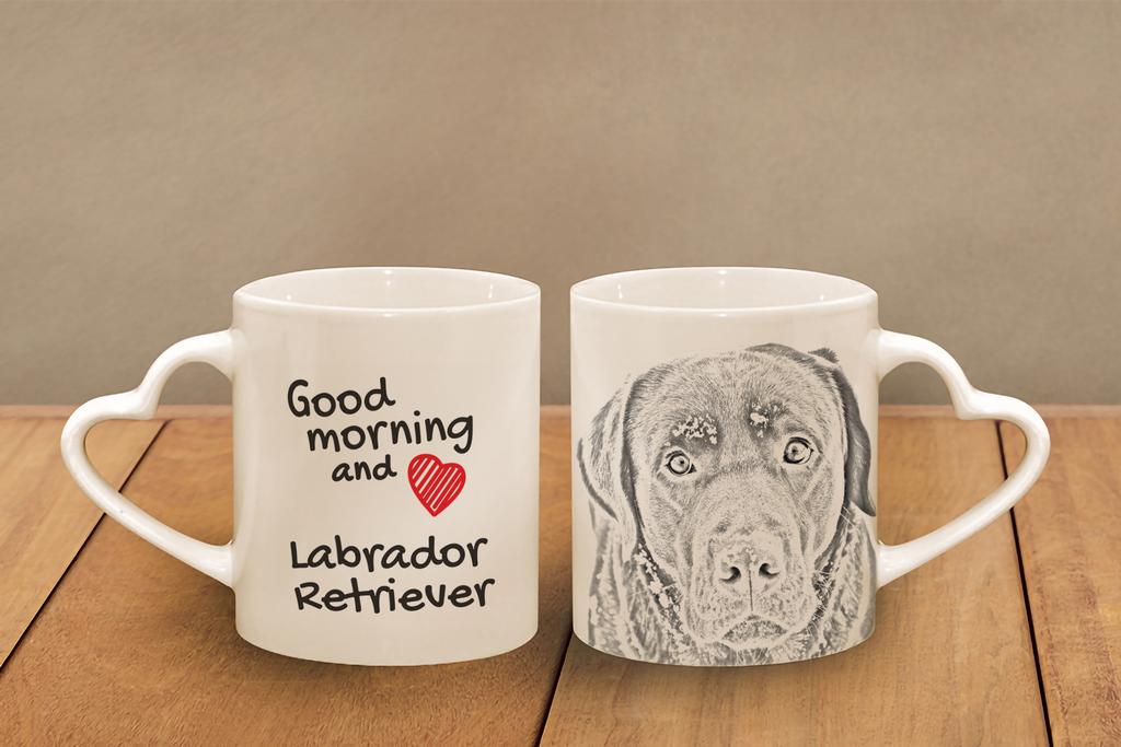 Labrador Retriever - cup with a dog, adorable cup with a heart-shaped handle, universal gift from the Art-Dog brand