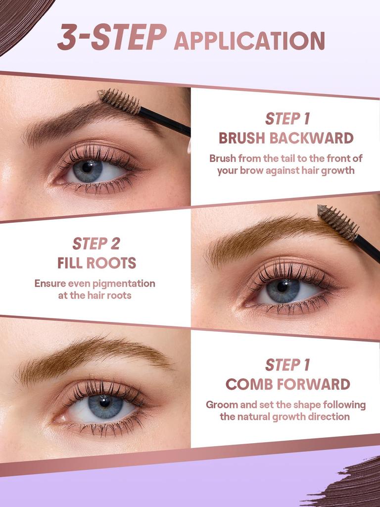 Sheglam Airy Tinted Volumizing Eyebrow Gel High Color 3D Eyebrows Chocolate Mousse/Mascara - Payoff, -