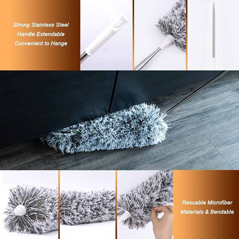 Extra langer Teleskopstaubwedel, 142/252/280cm - Verstellbar, biegsame Mikrofaser-Staubwedel, für Wohnzimmer, Schlafzimmer, Küche, Auto und Außenbereich