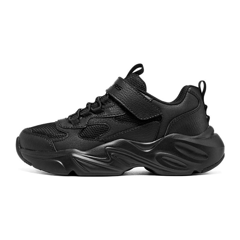 Skechers Comfortable Versatile Classic Shock Absorbing Durable Low Top Casual Shoes Kids sneaker Black 405204L-BBK 30