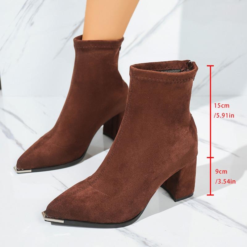 Autumn Winter Pointed Toe Stretch Slim Women Ankle Boots Fashion Sexy Pointed Toe Stripper Party Short Booties Zapatos De Mujes
