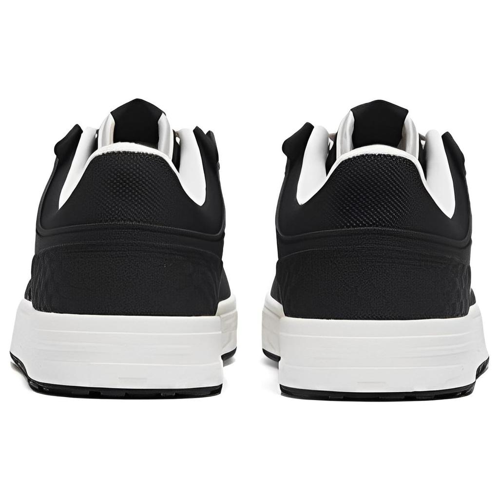 Anta Street Naughty Synthetic Leather Slip Resistant Abrasion Resistant Low top Skateboard Shoes Women's Black White 122318051-4