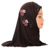 Flower Design Kids Hijab Jersey Material Islamic Headscarf Cute Girls Hijab  Kids Girls