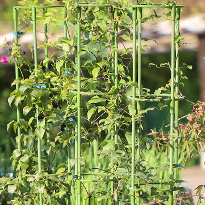 Trellis for Climbing Plants Stackable Plant Grid Frame with Fiberglass Tube Decorative Plant Support Supplies with Round Top