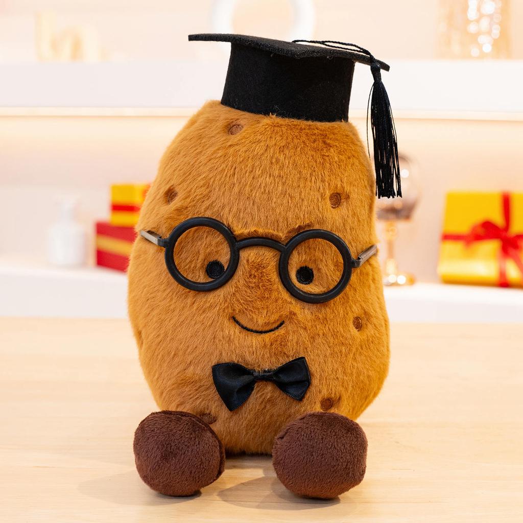 Simulation Fun Graduation Peanuts Potato Doll Cute Potato Plush Toy Dolls Boy and Girl Gift
