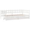 VidaXL Day Bed and Drawers Without Mattress White 90x190 Cm Solid Wood 3302137