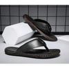 Handmade Leather Slippers Summer Fashion Men Flip Flops Outdoor Slippers Breathable Comfortable Men Flip-Flops Holiday Non Slip