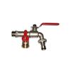 Double Outlet Ball Valve with 1/2 X 3/4 X 3/4 Elbow