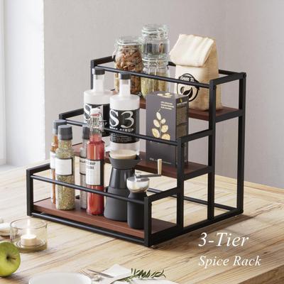 3-Tier Coffee Syrup Rack 12 Bottles Syrup Holder Heavy Duty Seasoning Wine Bottle Organizer Display Stand Countertop Storage Shelf Coffee Bar Kitchen