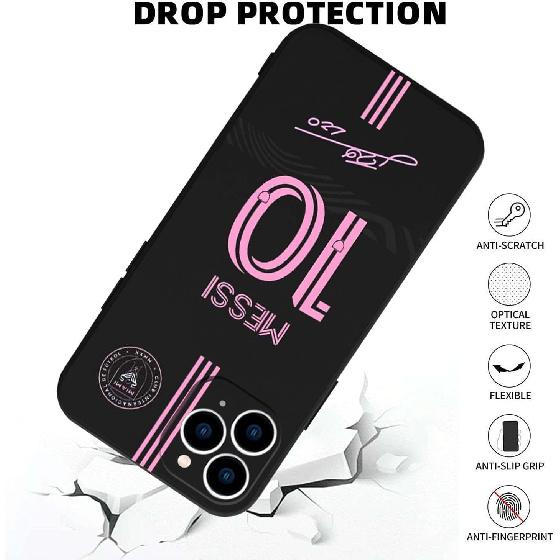Nikitea ZERMU for iPhone 15 Pro Max Case, Lione%l Mess%i Super Soccer Star Miam%i #10 Fashion Full Protection Soft Silicone TPU Shock Absorption