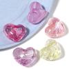 10Pcs/Lot 24×20mm Acrylic Beads For Jewelry Production Colored Heart Shape Hole Size 3.8mm Beads Diy Handmade Charm Headrope