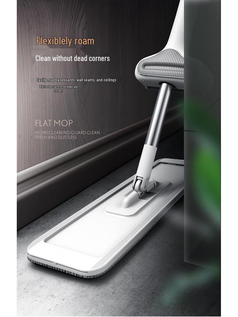 Foldable Flat Mop & Bucket - Hands-Free Washing System