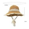 Women'S Wide Brim Lace Straw Hat Beach Hollow-Out Sun Cap For Seaside Vacation
