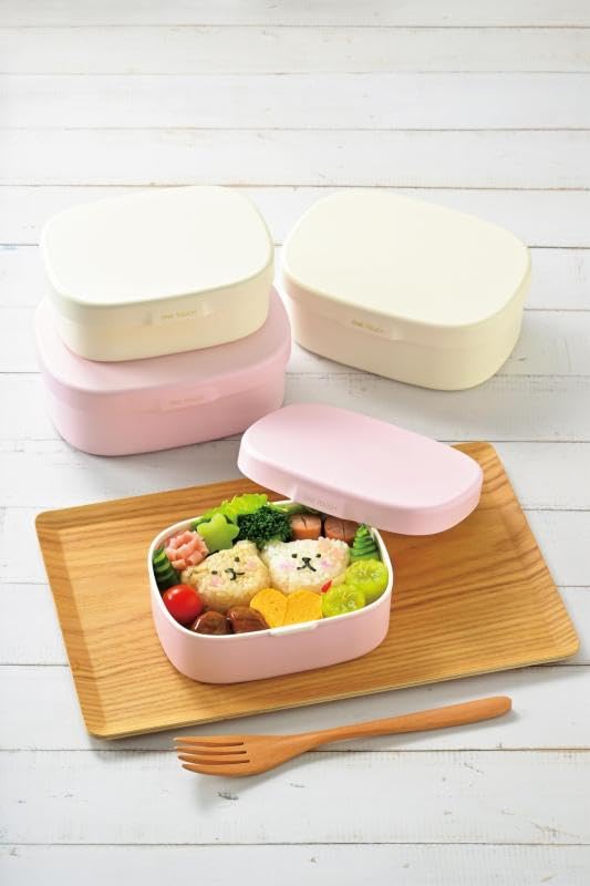 HAKOYA Lunch Made In Microwave and Dishwasher Safe [OKN] Quick-Wash Box, One-Touch, Japan, Medium, 600ml, Pink,