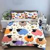 Colorful Sheep Pattern Design Bedding Duvet Cover Set  (1*Duvet Cover 2*Pillowcases, Without Duvet Insert)