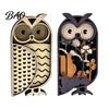 Detailed Wooden Owl Desk Ornaments Multi Layer Figurine, 3D Layered Crafts, Creative Wood Natural Poplar Tabletop Decor Carving Animal for Home