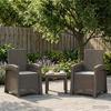 Garden Lounge Chair Rattan Look 2 pcs Light Grey PP