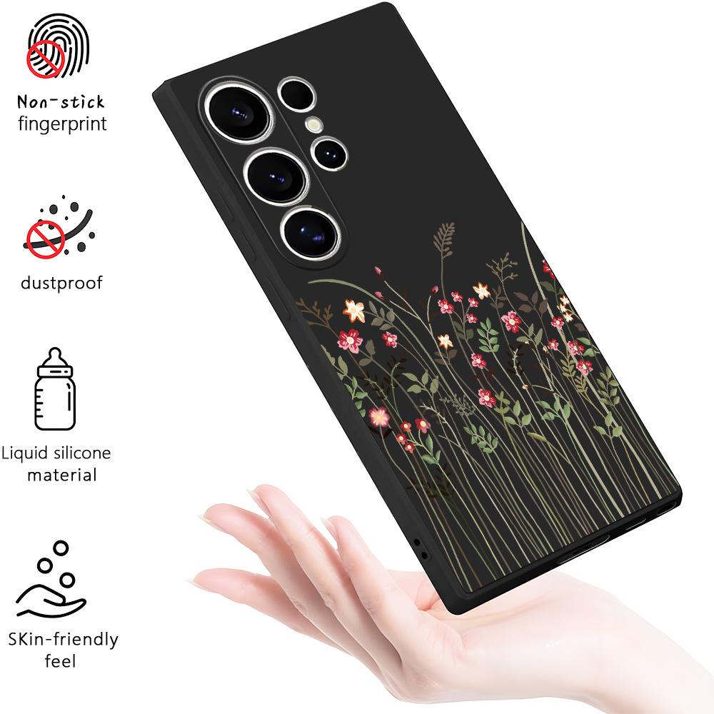 Amazon popular retro plant small floral Samsung S61ULtra mobile phone case S22 + all-inclusive protective case