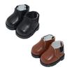 Niannyyhouse 10cm Plush Leather Shoes Cotton Doll Tall Boots, Shoe Length Approximately 3.8cm, Dress-Up (Black+Brown)