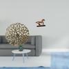 Rustic Scenic Wrought Iron Horse Statue Plaque 3D Hanging Pendants Figurine Artwork Collectible Art