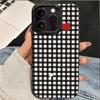 Fashion Checkered Heart Pattern Phone Case For iPhone 17 16 15 14 13 12 11 Pro Max 16E 17 Air X XR XS 7 8 Plus Shockproof Cover